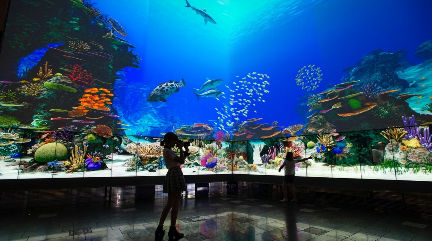 The Living Reef interactive installation at QUT Cube
